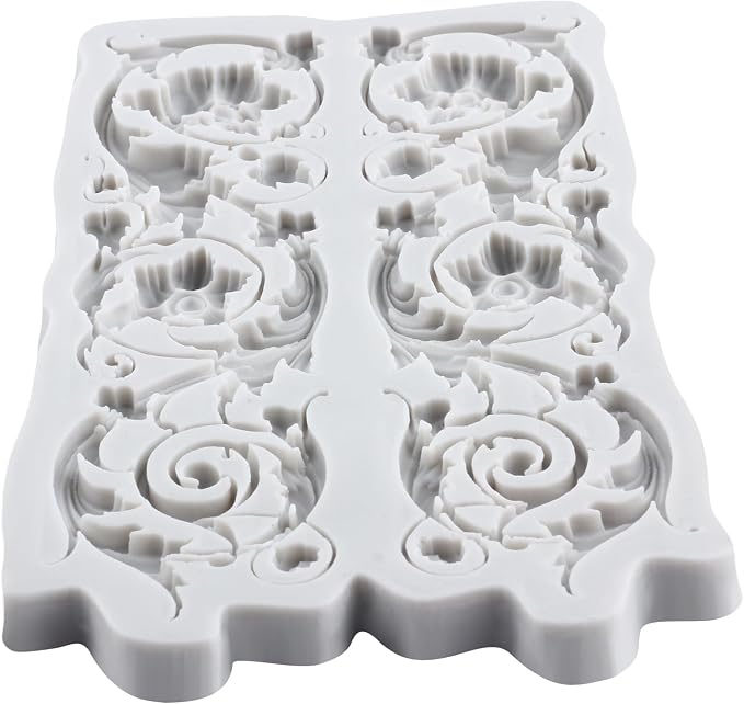Baroque Style Polymer Clay Mold Curlicues Scroll Lace Silicone Molds 3D Sculpted Mold for DIY Craft Epoxy Resin Casting Polymer Clay Tools Crafts Air Dry Jewelry Making