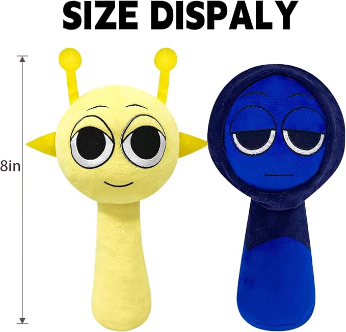 Plush Toys, Horror Games Plushies Toy for Fans, Soft Stuffed Animal Pillow Figure Doll Christmas Birthday Gifts for Adult Kids (Blue+Yellow)
