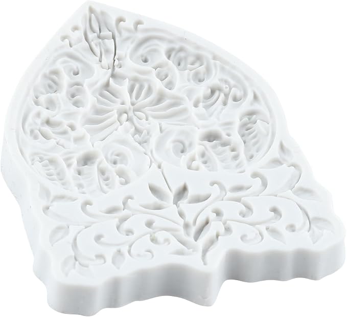 Butterfly Flower Resin Silicone Mold Baroque Butterfly Heart Lace Polymer Clay Molds for DIY Crafts Epoxy Resin Casting Air Dry Polymer Clay Plaster Jewelry Making