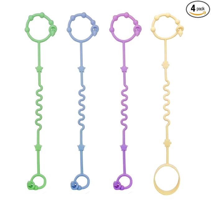 RTMOK Toy Straps for Baby,Silicone Setpacifier Clip,Applies to Car Seat Toy,Teether Toy,High Chair,Stroller Accessories,Baby Toy Clips,Cribs,Rocking Chair