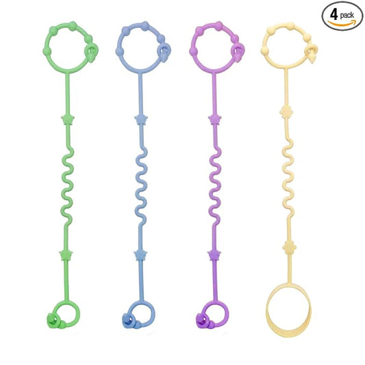 RTMOK Toy Straps for Baby,Silicone Setpacifier Clip,Applies to Car Seat Toy,Teether Toy,High Chair,Stroller Accessories,Baby Toy Clips,Cribs,Rocking Chair