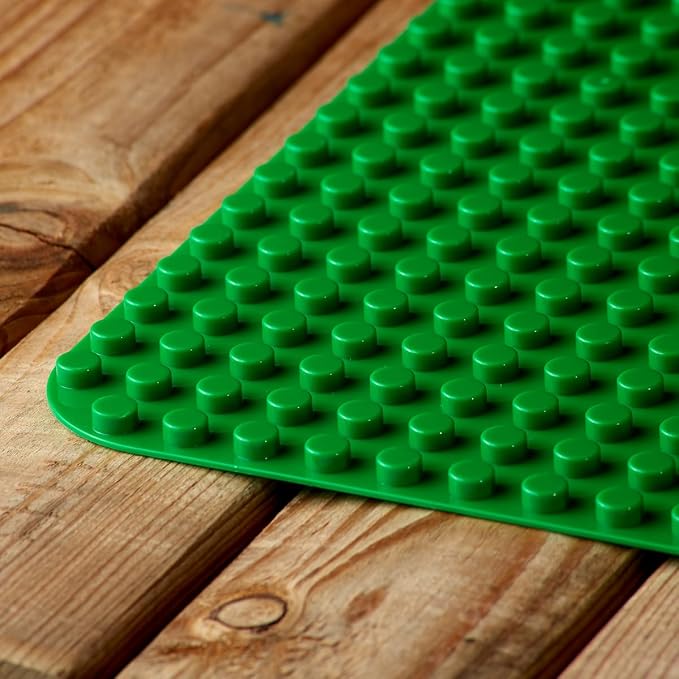 Apostrophe Games Building Block Base Plate for Large Blocks 15" x 10" (1x Green) Compatible with Major Brands, STEM Learning