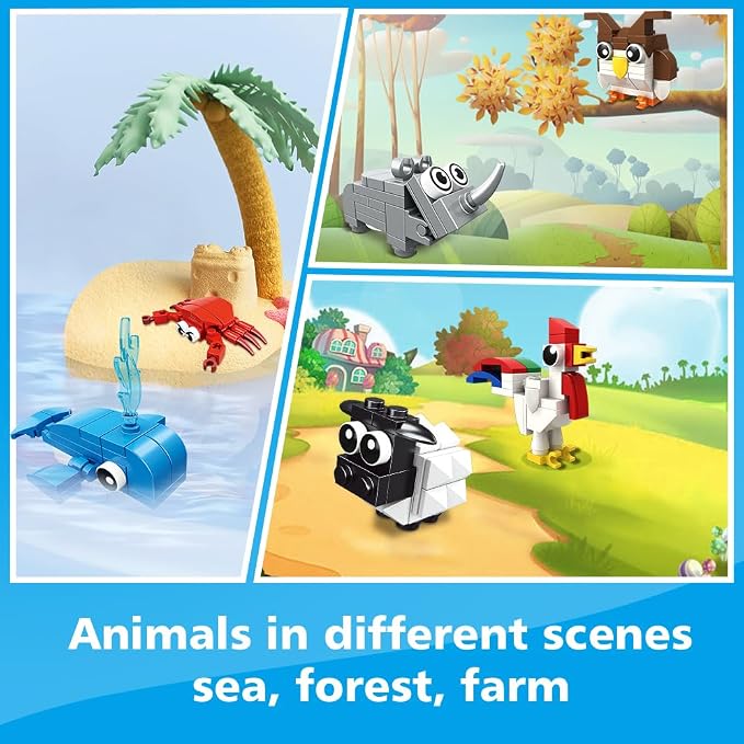 HOGOKIDS 30 Packs Party Favors for Kids - 867PCS Mini Animal Building Blocks Sets for Classroom Prizes Goodie Bag Fillers Valentines Easter Gift Exchange for Student Boys Girls Ages 6+