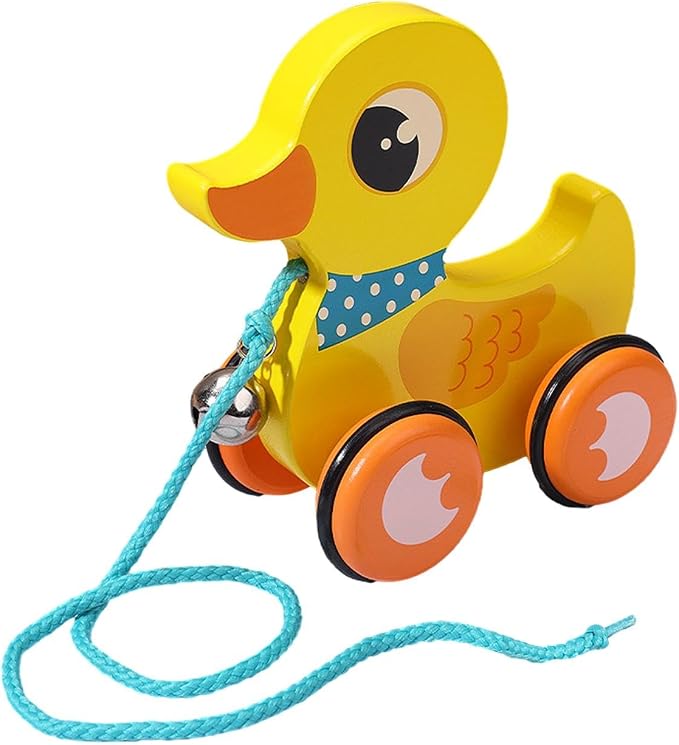 Pull Along Toy with String, Animal Push and Pull Along Toys, Duck