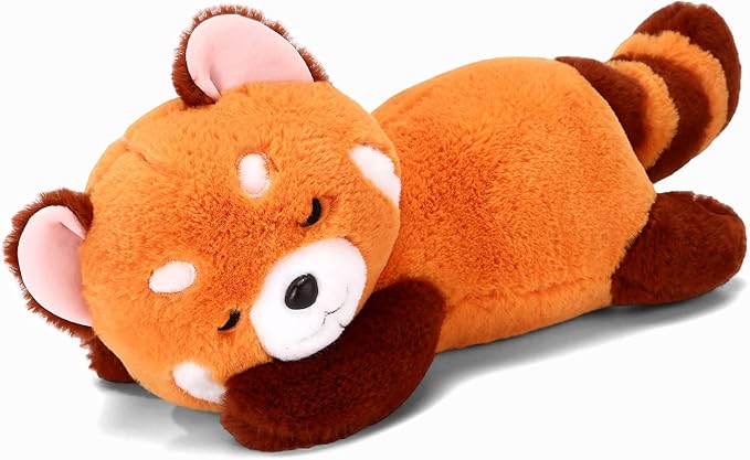 Riuhot Red Panda Stuffed Animal Pillow - Cute Plush Toy Plushie Christmas Valentine's Day Gift for Girlfriend Kids Birthday - 13.7" Panda Pillow