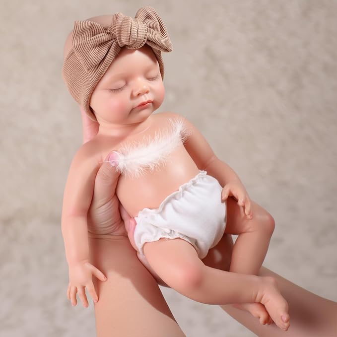 BABESIDE 16 Inch Silicone Baby Doll Weighted 4 Pounds,[NOT Vinyl] Realistic Baby Doll Girl Lifelike Reborn Baby Dolls Silicone Full Body Gift with Accessories for Kids 3+ & Collectors