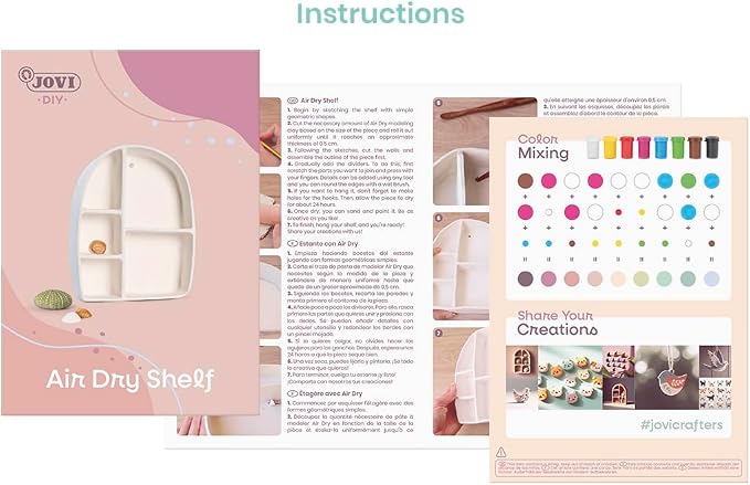 Jovi | Pottery Kit for Adults and Beginners | White Air Dry Clay, Roller, Paints, Sculpting Tools | Step-by-Step Guide, No Oven Needed | Creative Craft Experience