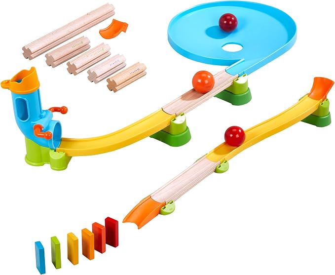 HABA Kullerbu Traffic Jam Ball Track 33 Piece Set with Funnel
