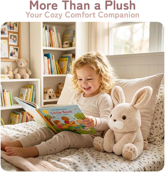 Niuniu Daddy 14" | 3.5 Pound Weighted Bunny Stuffed Animal for Kids & Adults, Rabbit Large Plush Toy with Soft Fur, Weighted Plushies Pillow for Sensory Calm, Huggable Gift for Everyday Comfort