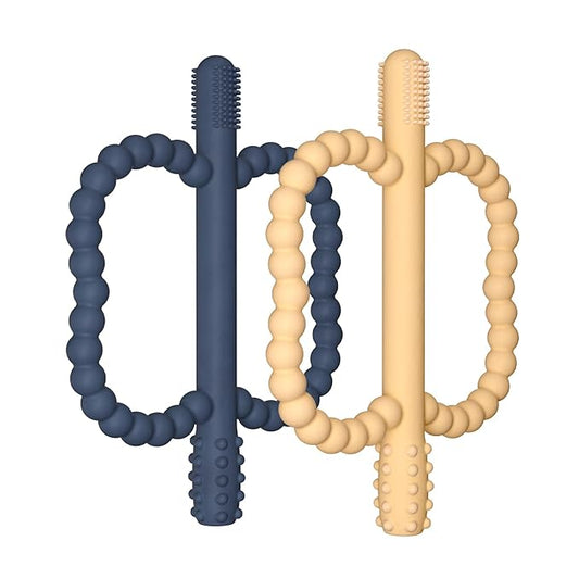 2 Pack Baby Silicone Teething Toys, Teething Sticks for Babies,Silicone teether Tubes for Baby Girl,BPA Free, Soothe Gums for 0-6 3-12 18-36 Months, Newborn Infants Toddler Sensory Chew Toys