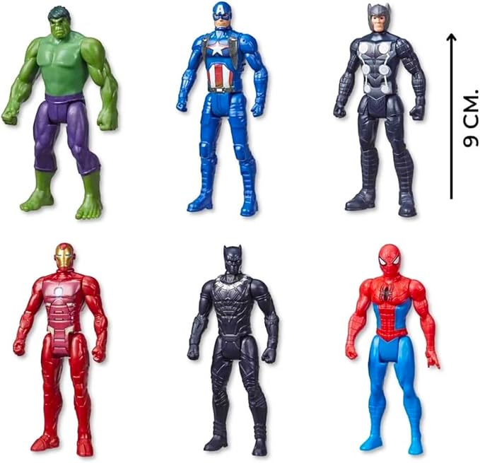 Avengers Action Figure Party Favors Set - Bundle with 8 Superhero Action Figures Iron Man, Spiderman, Captain America, Hulk More Plus Stickers | Avengers Mini Figurines Party Favors for Girls, Boys