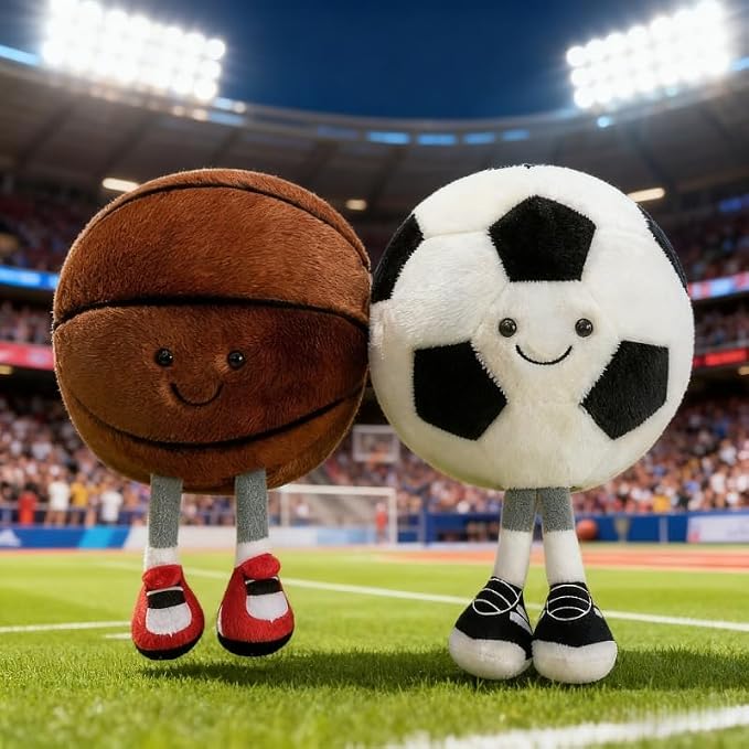 13.7" Cute Football Plush Toys Soft Stuffed Sport Throw Pillow Plush Ball Gift for Kids Birthday and Christmas Decoration (Football)