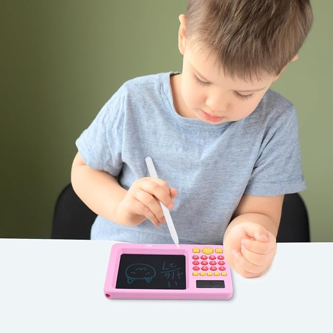 Math Games Toy for Kids Ages 5 6 7 8, LCD Writing Tablet for Kids Educational Math Learning Games, Birthday Gifts for Boys Girls (Pink Colour)