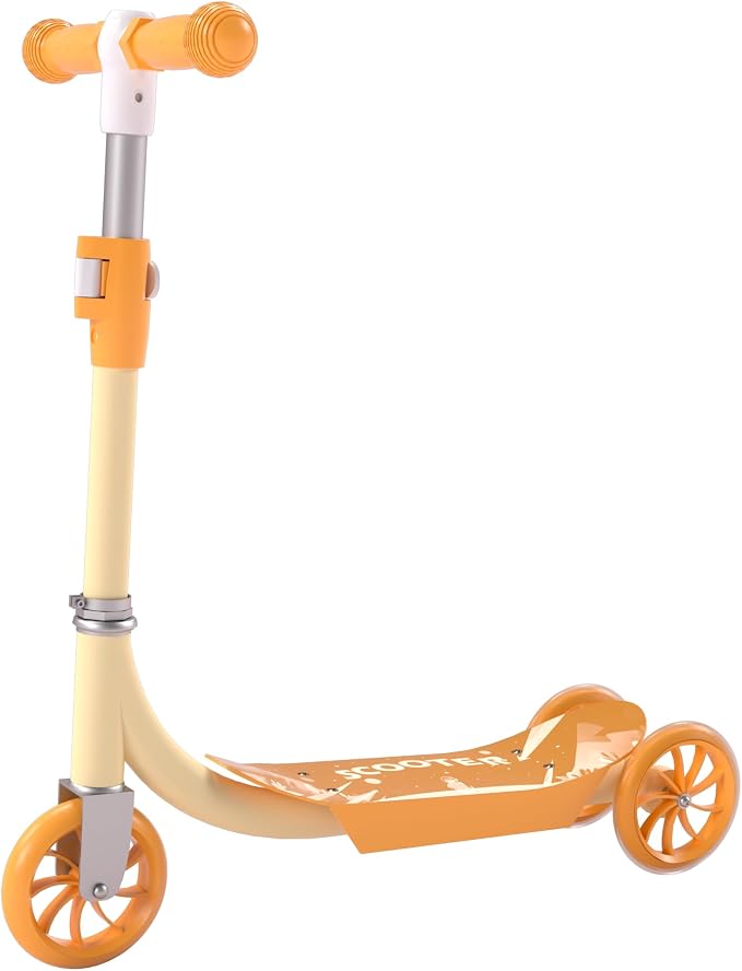 Kids Kick Scooter with Adjustable Height & LED Flash Wheels | 3 Growing Levels for Ages 3-6 Years | Outdoor Fun for Boys & Girls (37 to 50 Inches)