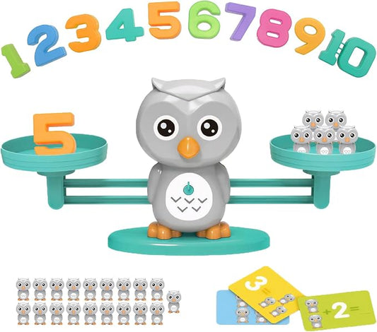 Snugzy Owl Balance Counting Toys, Number Counting Scale Games for Kids Cool Math Learning Games for Boys and Girls Preschool Kindergarten Learning STEM Montessori Educational Toys for 3+