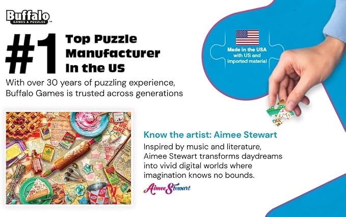 Buffalo Games Aimee Stewart - The Nostalgic Baker - 1000 Piece Jigsaw Puzzle, Multicolor, 26.75 x 19.75 in - Reference Poster - Vintage Baking Details - 1000 Piece Puzzle for Adults