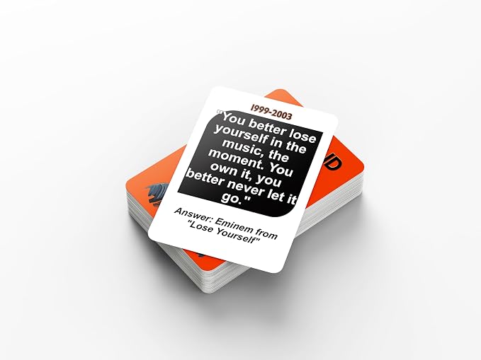 Kinfolk Who Said Dat Hip Hop Trivia 76 Rap Lyric Guessing Cards, Party Music Edition, Test Your Hip Hop IQ Urban Culture Card Game for Family and Friends, Squad Challenge
