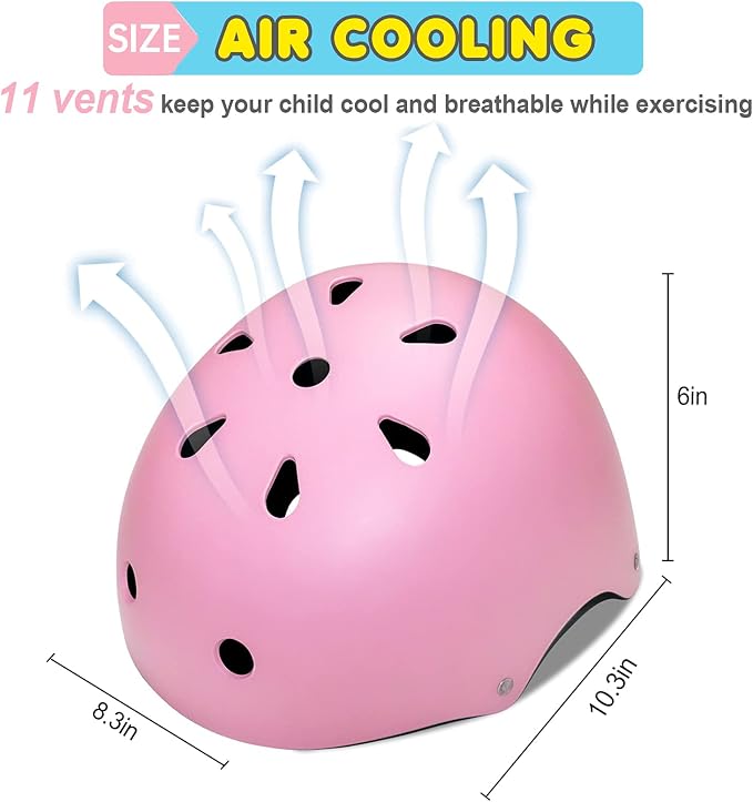 Kids Bike Helmet Adjustable Toddler Bike Helmets for Kids 2-5-8/8-14 Years with Knee Elbow Wrist Pads for GirlsBoys Youth Skateboard Bicycle Helmet for Scooter Roller Skating Balance Bike