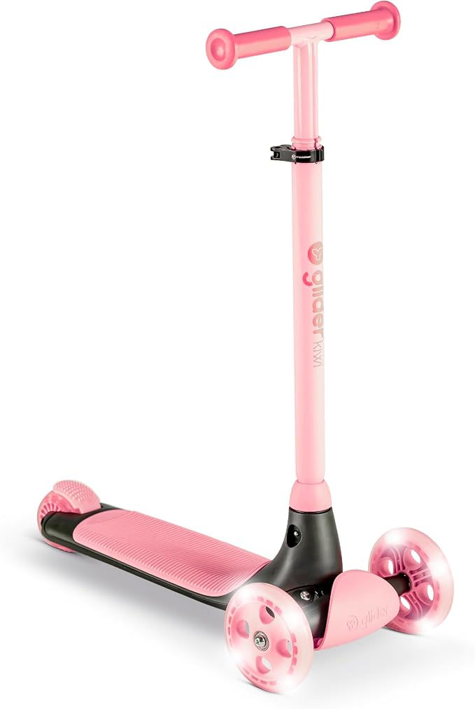 Yvolution Y Glider Air Scooter for Kids, 3 Wheel Scooter for Toddlers 4 Adjustable Height Glider with Kick Scooters, Lean to Steer with LED Flashing Light for Children Ages 3+ Years Old