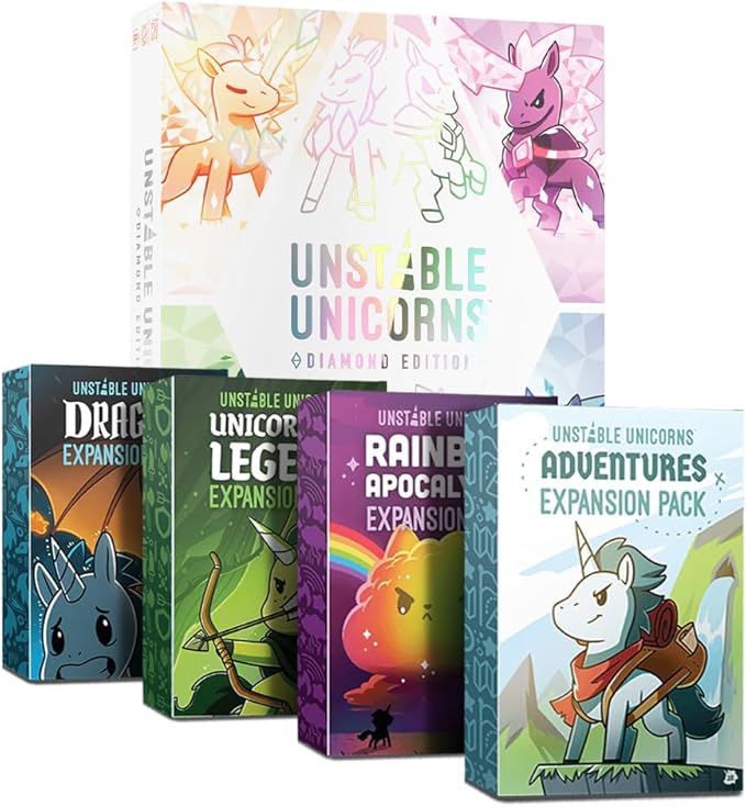 Unstable Games Unstable Unicorns Diamond Edition Card Game - Strategy Party Game for 2-8 Players, Ages 8 and Up - Funny Family Game Night Card Game from The Creators of Here to Slay