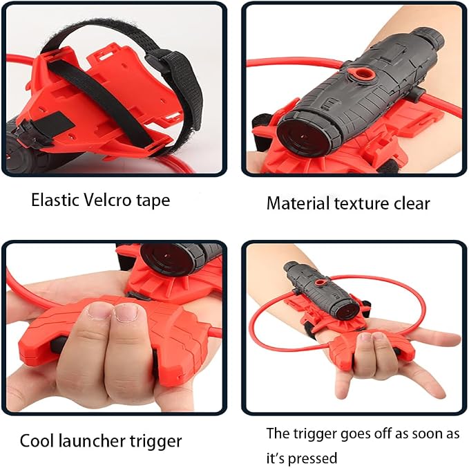 Superhero Web Shooter Water Toy Set with Role Play Glove, 2-in-1 Outdoor Water Blaster & Dart Launcher for Kids Summer Pool Beach Backyard Play