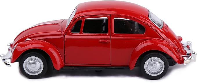 Berry President 1967 Classic Beetle Bug Vintage 1/32 Scale Diecast Metal Pull Back Car Model Toy for Gift/Kids (RED)