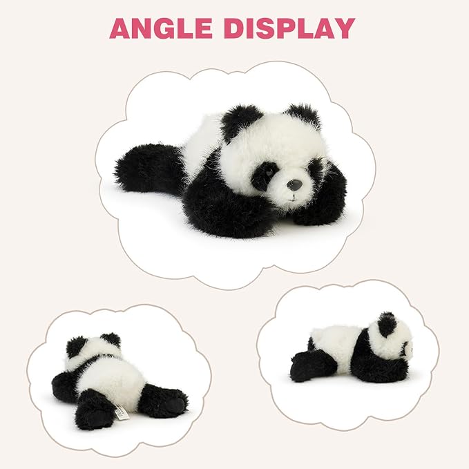 PEACH CAT Panda Stuffed Animal Cute Plushies Small Plush Toys Gifts for Kids Black and White