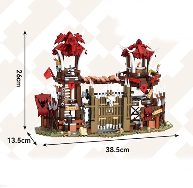 Medieval Bonefire Gate Building Bricks Set,Middle Building Set House Building Block Toy, Living Room Decorations,Collectible Display Set for Adults1279pcs