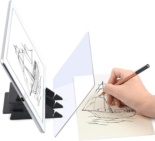 Optical Drawing Board Portable Image Drawing Board Tracing Drawing Projector Painting Board Sketching Tool with PMMA Lens for Beginners, Artists (7.9” x 5.3”) - Small