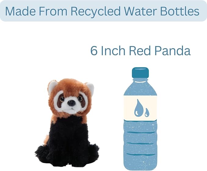 The Petting Zoo Red Panda Stuffed Animal Plushie, Gifts for Kids, Wild Onez Babiez Zoo Animals, Red Panda Plush Toy 6 inches