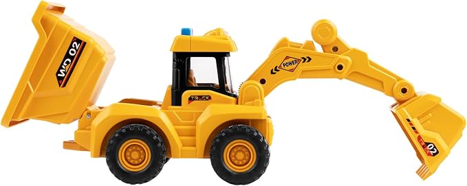 11" Dump Truck Toy, 1: 18 Scale, Inertia-Powered Dump Truck, with Realistic Lights, Rumbling Action, Anti-Slip Tires, Sturdy Plastic – Indoor & Outdoor Sandbox Vehicle for Kids Ages 3+ - Easter Gifts