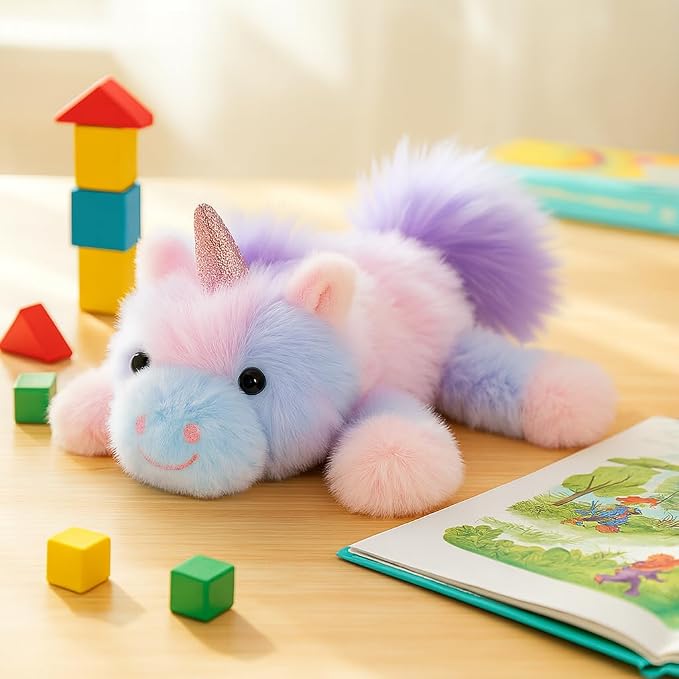 Adorable Unicorn Stuffed Animal Purple Rainbow Unicorn Soft Plush Toy Cute Birthday Gifts for Boys Girls Kids Toddlers