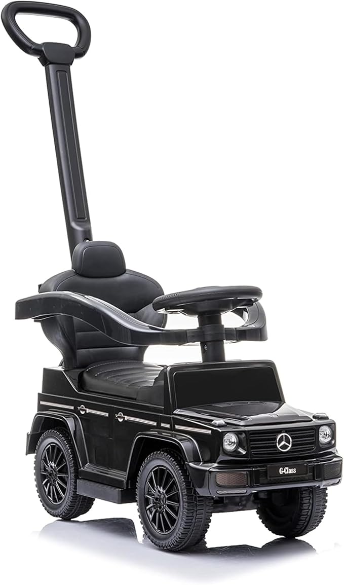 Best Ride On Cars 3 In 1 Mercedes G-Wagon Push Car for Toddlers 1 to 3 Years Old, Kids Outdoor Stroller with Music, Horn Sounds, and Handle, Realistic Driving Experience, Black