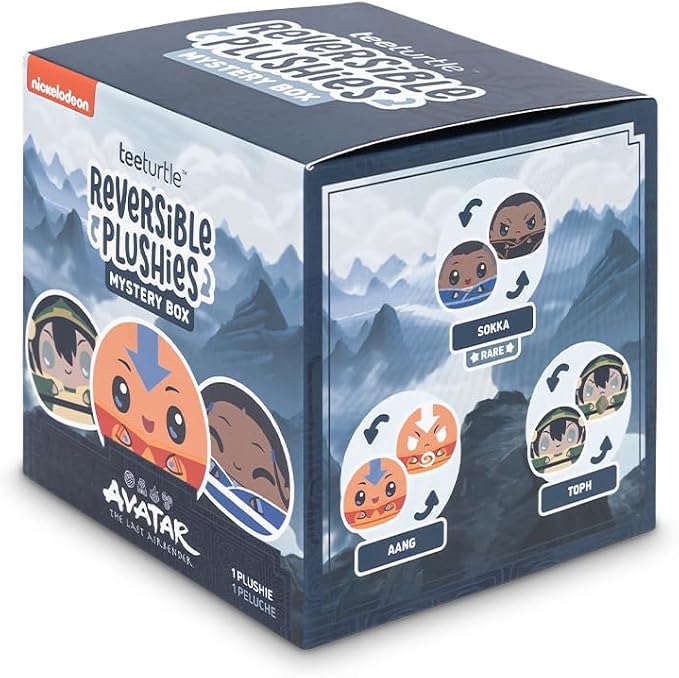 TeeTurtle Avatar The Last Airbender Series Reversible Plushie Mystery Box - 3-Inch Mini Two-Sided Blind Box Plush with Embroidered Details - Cute Collectible Surprise Toy for Kids, Teens, and Adults