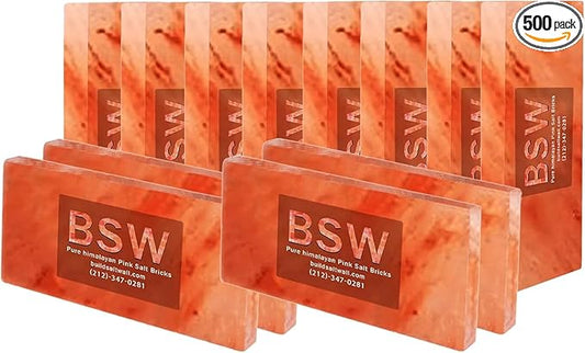 Bulk Himalayan Salt Tiles for Sauna Spa, 8 x 4 x 0.75 Inches, Natural Pink Salt Bricks Stone Blocks for Building Sauna Room, Spa Walls, Massage, Dry Aging, Wellness Centers, Home DIY Decor (50, Pink)