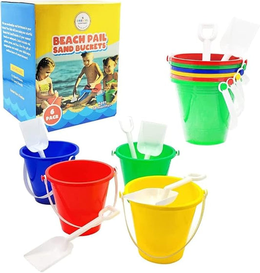 The Dreidel Company 36-Count Beach Day Playsets, Play Set Includes 1 Sand Bucket, 1 Shovel, Birthday Treats for Boys and Girls, Party Favors for Children, 5.25" Beach Set (36-Pack)