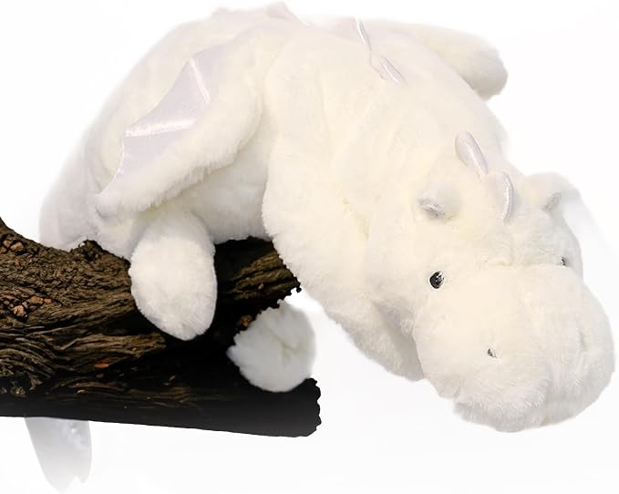 YOUBLEK 40In 5Lb Weighted Stuffed Animals,Cute Plush Dragon,Weighted Stuff Dinosaur Toy for Kids Adult Gift or Decoration (5lb, White)