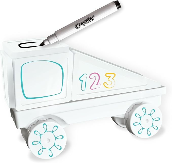 Crayola PIP-Mobile Rolling Chassis for Magnetic Building Tiles – Add Wheels to Crayola PIP-Tile Sets – STEM Learning Toy for Kids Ages 3+ – Creative, Reusable, Educational Travel Toy (Doodle)