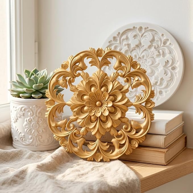 Baroque Scroll Relief Polymer Clay Molds Relief Flower Silicone Mold for DIY Craft Epoxy Resin Casting Polymer Clay Tools Crafts Air Dry Jewelry Making