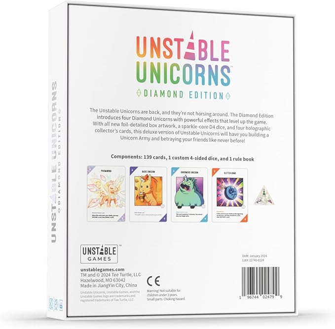 Unstable Games Unstable Unicorns Diamond Edition Card Game - Strategy Party Game for 2-8 Players, Ages 8 and Up - Funny Family Game Night Card Game from The Creators of Here to Slay