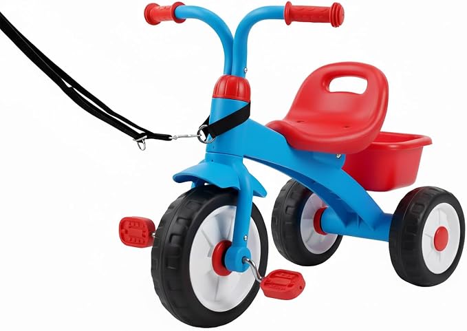 Ride On Toy Tow Rope with 2 Lengths (6ft & 3ft) - Heavy-Duty Black Canvas Pull Strap for Toddler Tricycles, Wiggle Cars, Scooters, Push Car - Alternative to Push Handle