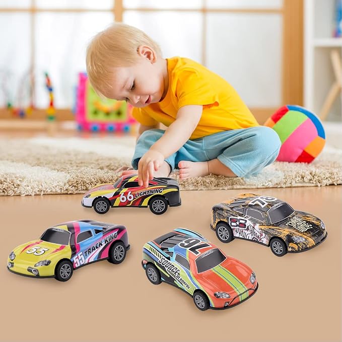 4.2 inch Pull Back Cars Toys Set, Push and Go Pull Back Cars Matchbox 1:28 Race Car 3 Pack Suitable for Toddlers 3 4 5 6 7 Year Old Kids Toys