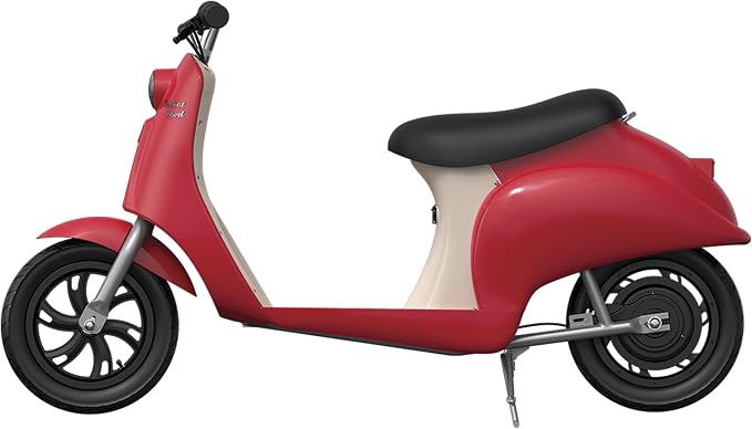 Razor Electric Retro Scooter for Ages 8+, 170 lb Max Weight, Red, w/ 250W Motor, 12” Tires & 24V Battery, Up to 15 MPH, Pocket Mod – Lightweight Ride On Motorcycle Bike for Young and Teen Riders