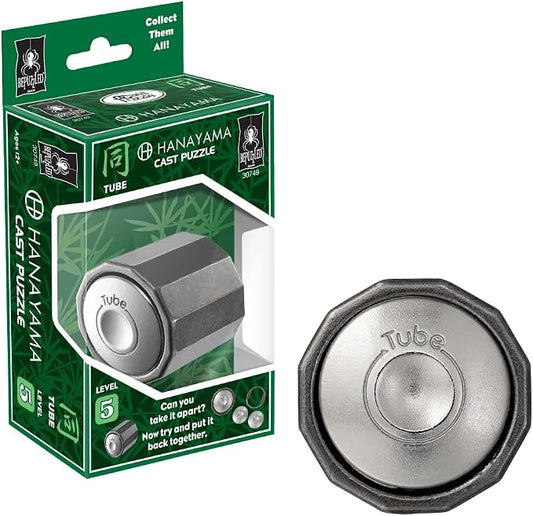 BePuzzled | Tube Hanayama Metal Brainteaser Puzzle Mensa Rated Level 5, for Ages 12 and Up