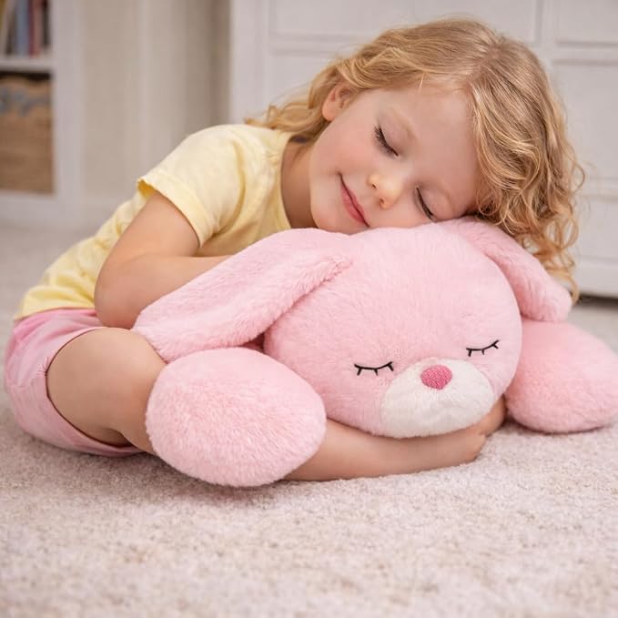Weighted Easter Bunny Stuffed Animal Soft Weighted Rabbit Plushes Cute Pink Bunny Plush Toy Birthday Easter Gifts for Kids Boys Girls Adults (20" 4 lbs)