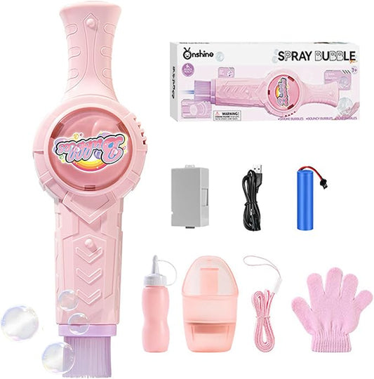 Fog Bubble Machine, Rechargeable Automatic Electric Smoke Bubble Machine, Magic Smoke Bubble Maker, Colorful Lights & Music, Bubble Fog Game for Parties, Beaches, Summer