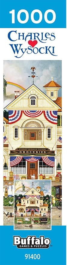 Buffalo Games Charles Wysocki Lady Liberty 1000 Piece Jigsaw Puzzle - 26.75 x 19.75 in, Ages 14+ - Bonus Poster - Precision Cut - Jigsaw Puzzles 1000 Pieces