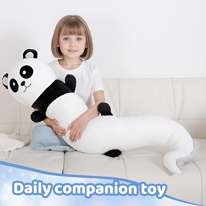 Tianmihou 48 inch Giant Panda Plush Stuffed Animal, Big Bear Glow in The Dark Fluorescent Plushies Pillow Toy, Jumbo Cute Panda Body Pillow Gifts for Kids Adults, Birthday