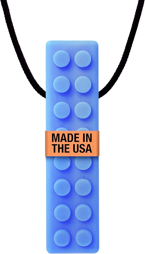 ARK Brick Stick, Chew Necklaces for Sensory Kids and Adults, Oral and Hand Fidget for Autism, ADHD, SPD, Anxiety, Medical-Grade Textured Chew Necklace, XXT, Very Firm, Royal Blue