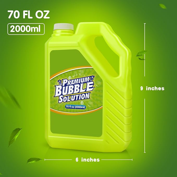 Bubble Solution Refill - 70 OZ Premium Bubbles Refill for Bubble Machine, Wand, Gun, Blower at Easter, Valentine Bubbles Party Favors - Toy Bubbles for Kids Toddlers Boys Girls